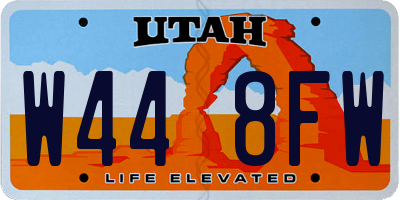 UT license plate W448FW