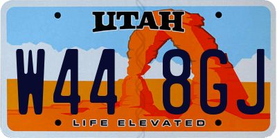 UT license plate W448GJ