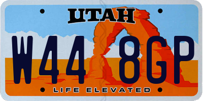 UT license plate W448GP