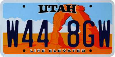 UT license plate W448GW