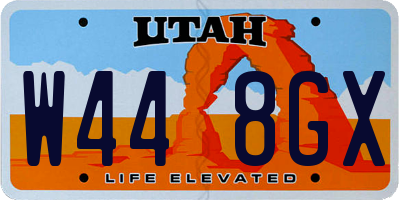 UT license plate W448GX