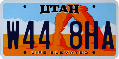 UT license plate W448HA