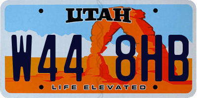 UT license plate W448HB
