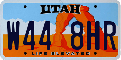 UT license plate W448HR