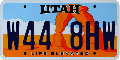 UT license plate W448HW