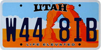 UT license plate W448IB