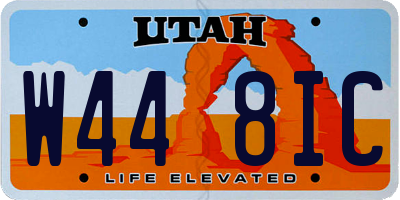 UT license plate W448IC