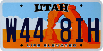 UT license plate W448IH