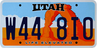UT license plate W448IO