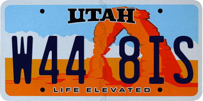 UT license plate W448IS