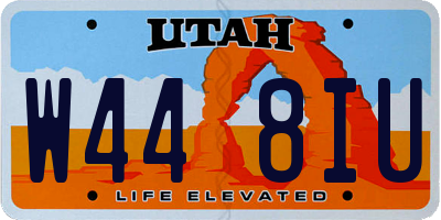 UT license plate W448IU