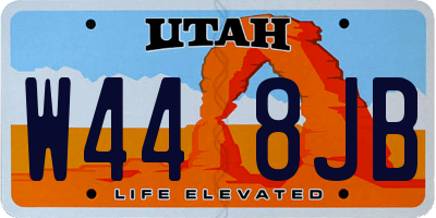 UT license plate W448JB