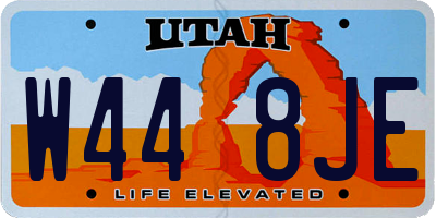 UT license plate W448JE