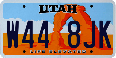 UT license plate W448JK