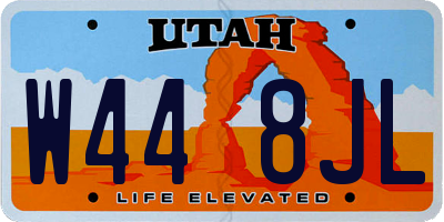 UT license plate W448JL