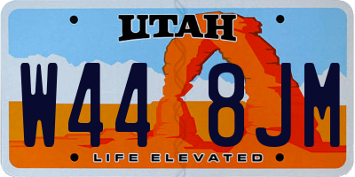 UT license plate W448JM