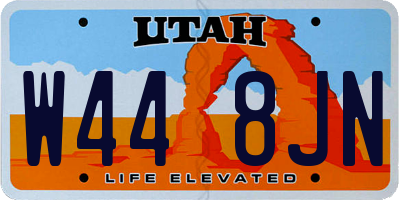 UT license plate W448JN
