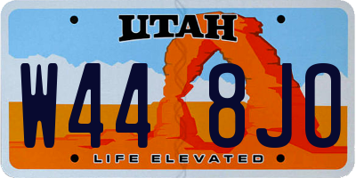 UT license plate W448JO