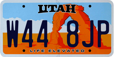 UT license plate W448JP