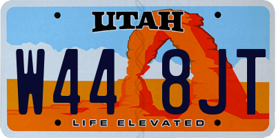 UT license plate W448JT