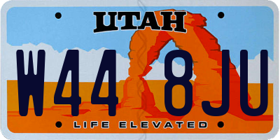 UT license plate W448JU