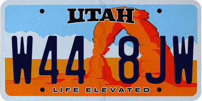 UT license plate W448JW