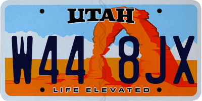 UT license plate W448JX