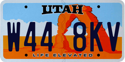 UT license plate W448KV