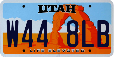 UT license plate W448LB
