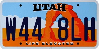 UT license plate W448LH