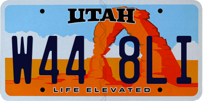 UT license plate W448LI