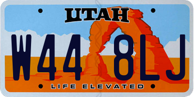 UT license plate W448LJ