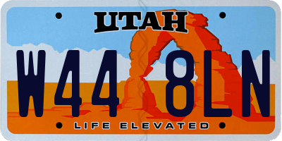 UT license plate W448LN