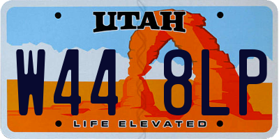 UT license plate W448LP