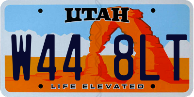 UT license plate W448LT