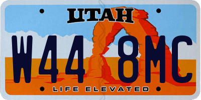 UT license plate W448MC