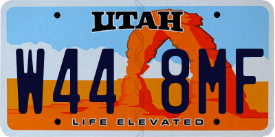 UT license plate W448MF