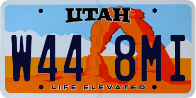UT license plate W448MI