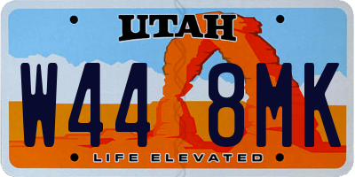 UT license plate W448MK