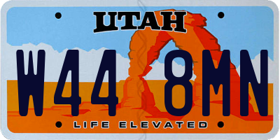 UT license plate W448MN