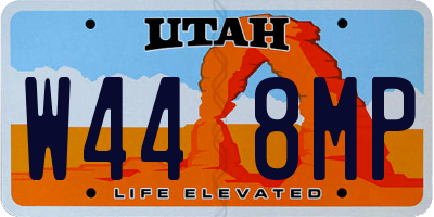UT license plate W448MP