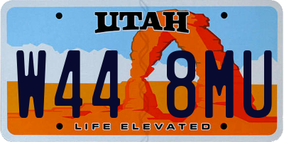 UT license plate W448MU