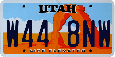 UT license plate W448NW