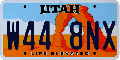 UT license plate W448NX