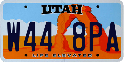 UT license plate W448PA