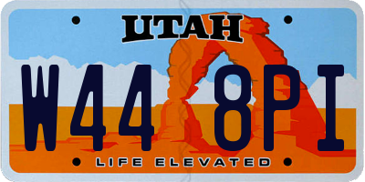 UT license plate W448PI