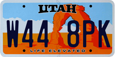 UT license plate W448PK