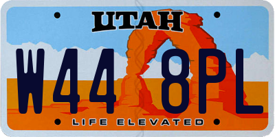 UT license plate W448PL