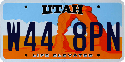 UT license plate W448PN