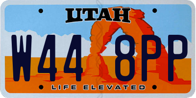 UT license plate W448PP